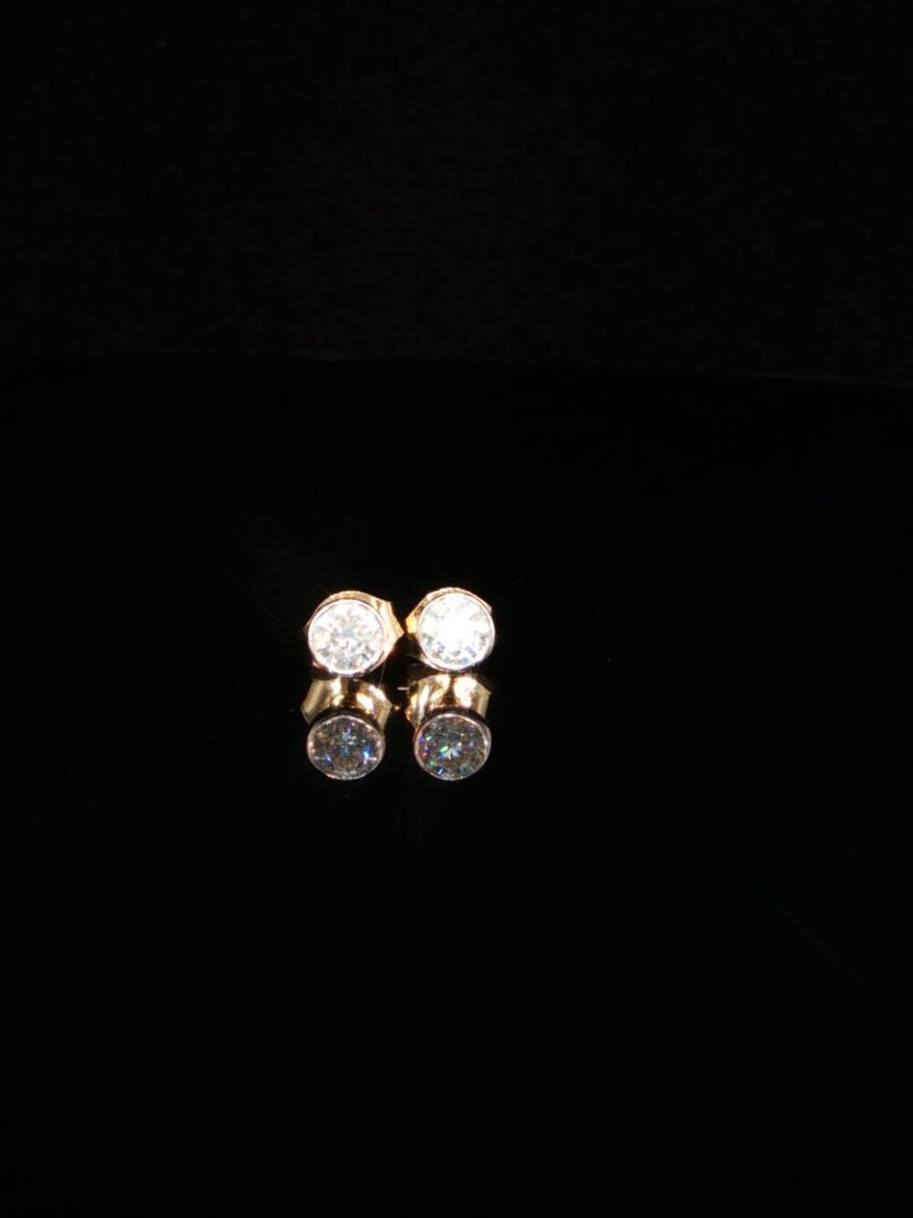 0.47 CTW Round Brilliant Lab-Grown Diamond Bezel Stud Earrings - 14K Yellow Gold